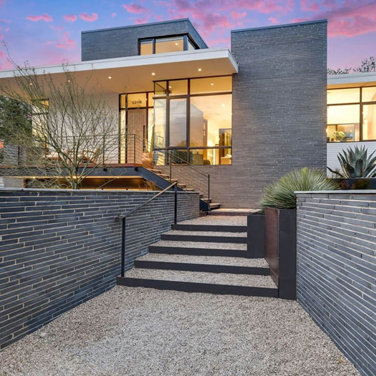 Kaip suderinti laiptų pakopas su klinkerio fasadu