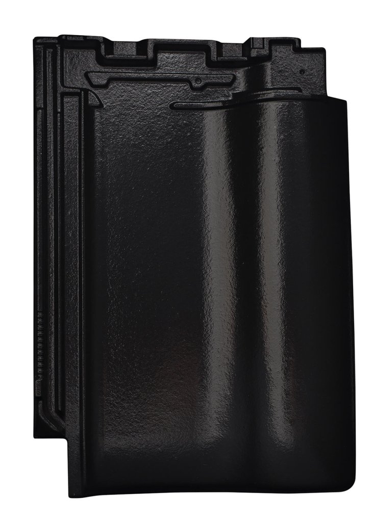 Stogo čerpės Nelskamp NIBRA® FLAT-ROOF TILE F 8 ½ - black, gloss engobed (glazed)