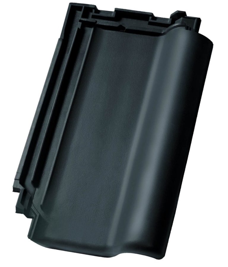 Stogo čerpės Nelskamp NIBRA® FLAT-ROOF TILE F 10 Ü – black, gloss engobed (glazed)